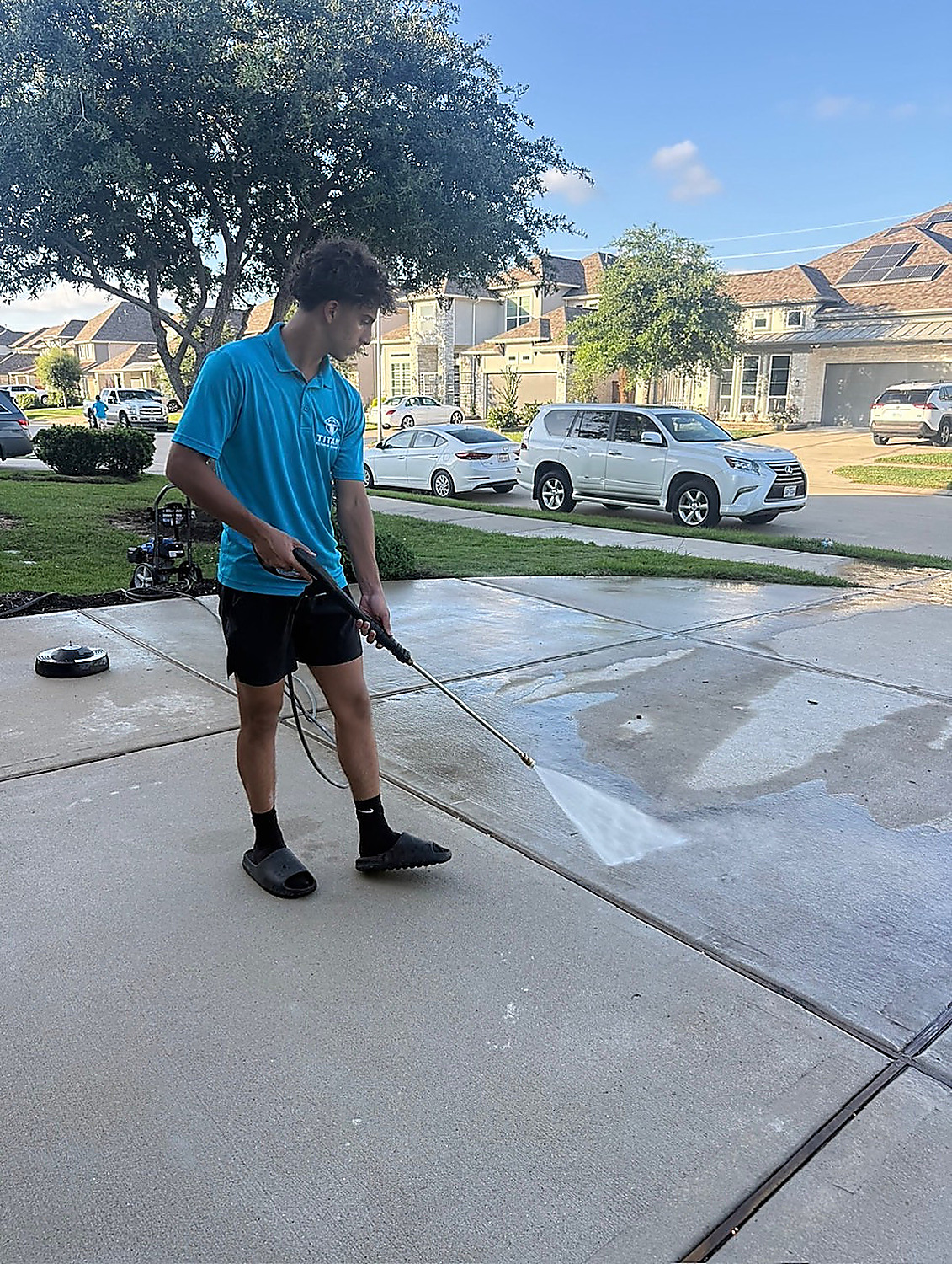 Driveway pressure washing near Richmond