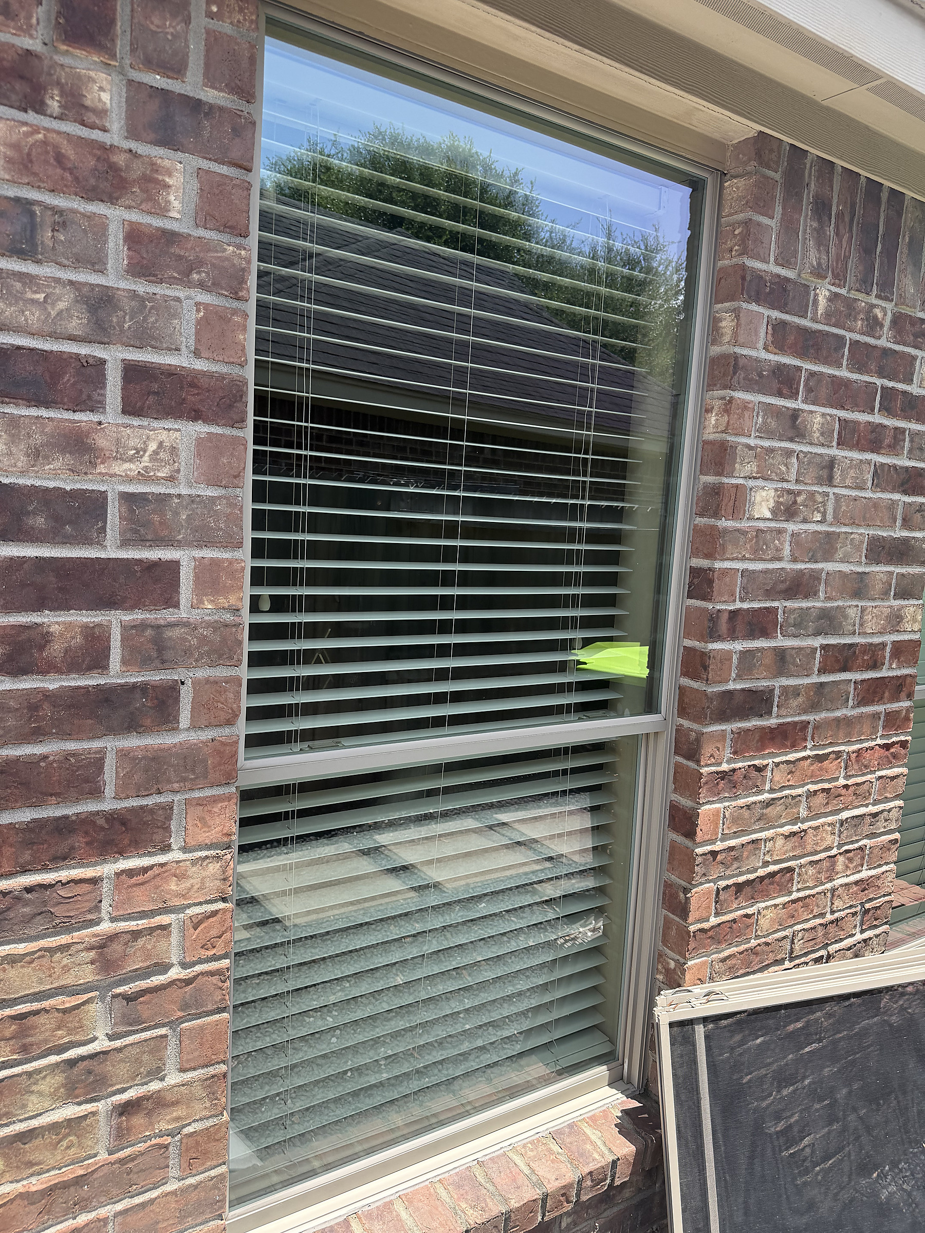 After brick home window cleaning