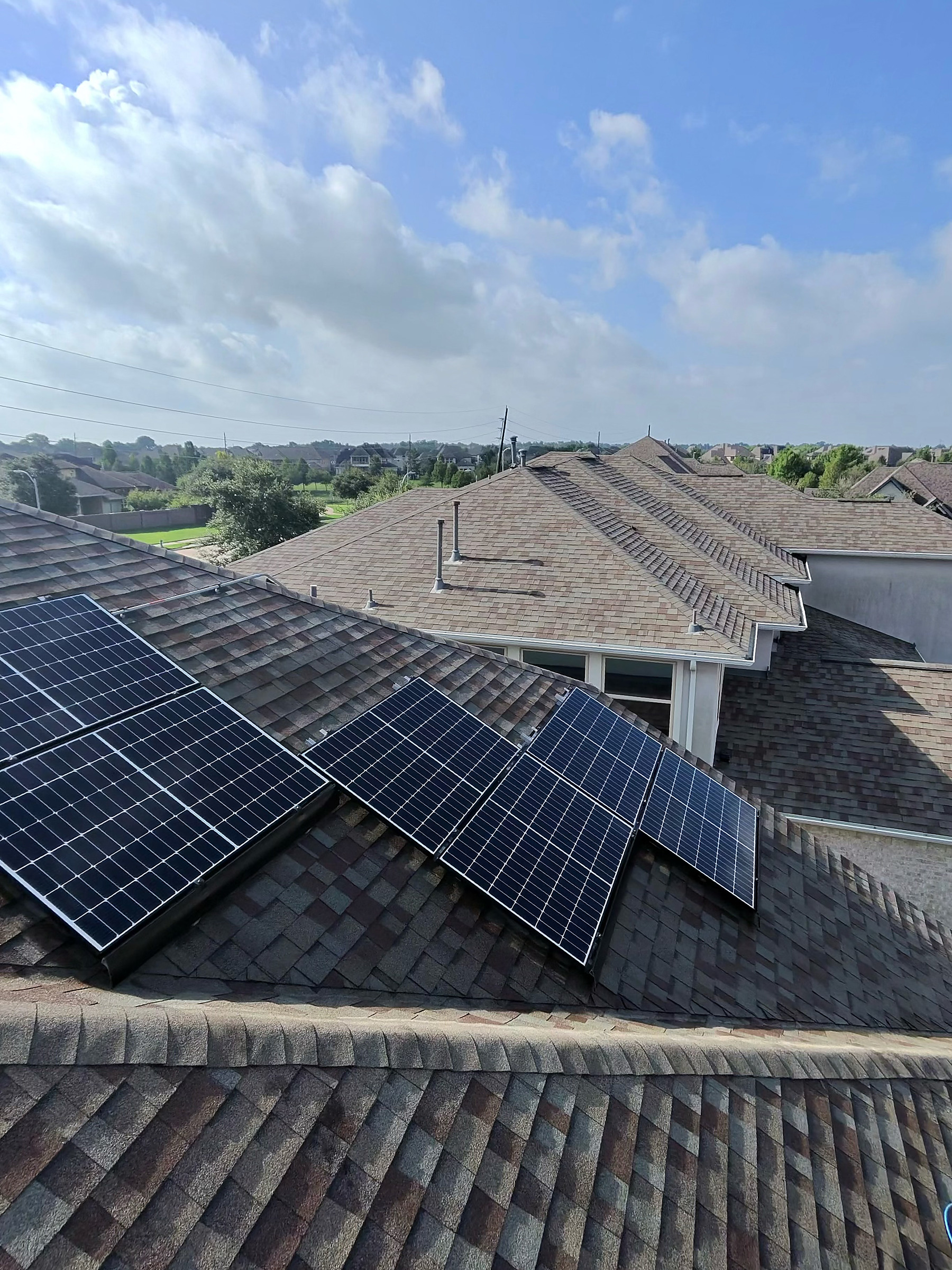 Solar panel roof view near Richmond