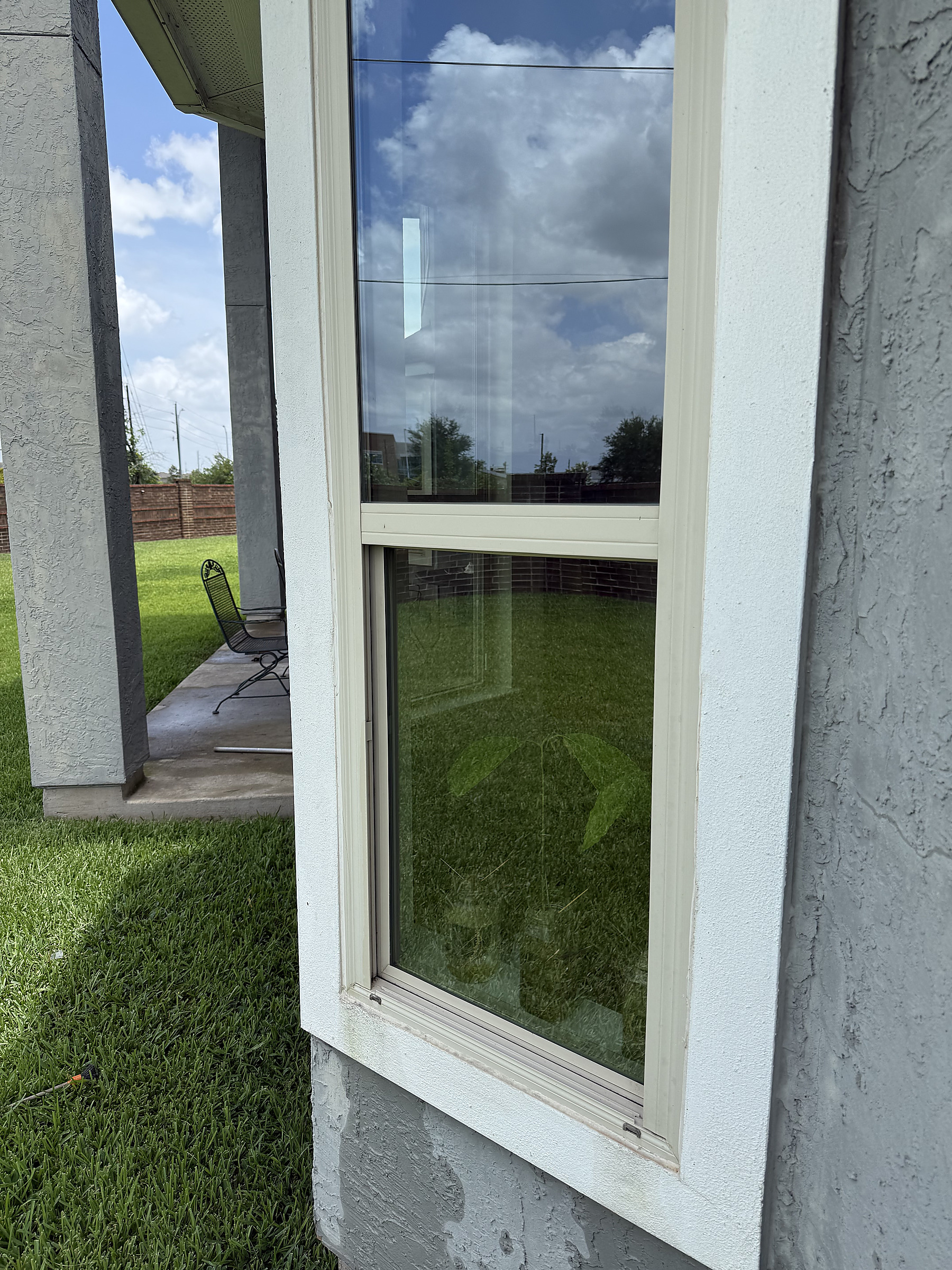 After exterior window cleaning